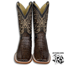 Load image into Gallery viewer, ORIGNAL -CAIMAN TAIL TABACO | MEN WESTERN SQUARE TOE BOOTS