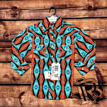 Load image into Gallery viewer, Rock and Roll Cowboy Long Sleeve Aztec Print Shirt B8S2331