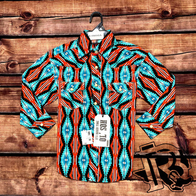 Rock and Roll Cowboy Long Sleeve Aztec Print Shirt B8S2331