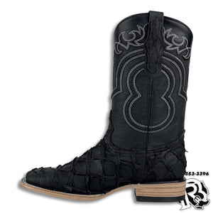 “ Buck “ | Men Western Square Toe Boots Black Original Leather Hometown