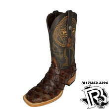 Load image into Gallery viewer, BIG BASS | SQUARE TOE BOOTS FISH DARK BROWN ORIGNAL