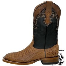Load image into Gallery viewer, CAIMAN HORN BACK ORIGNAL | TAN SQUARE TOE MEN BOOTS
