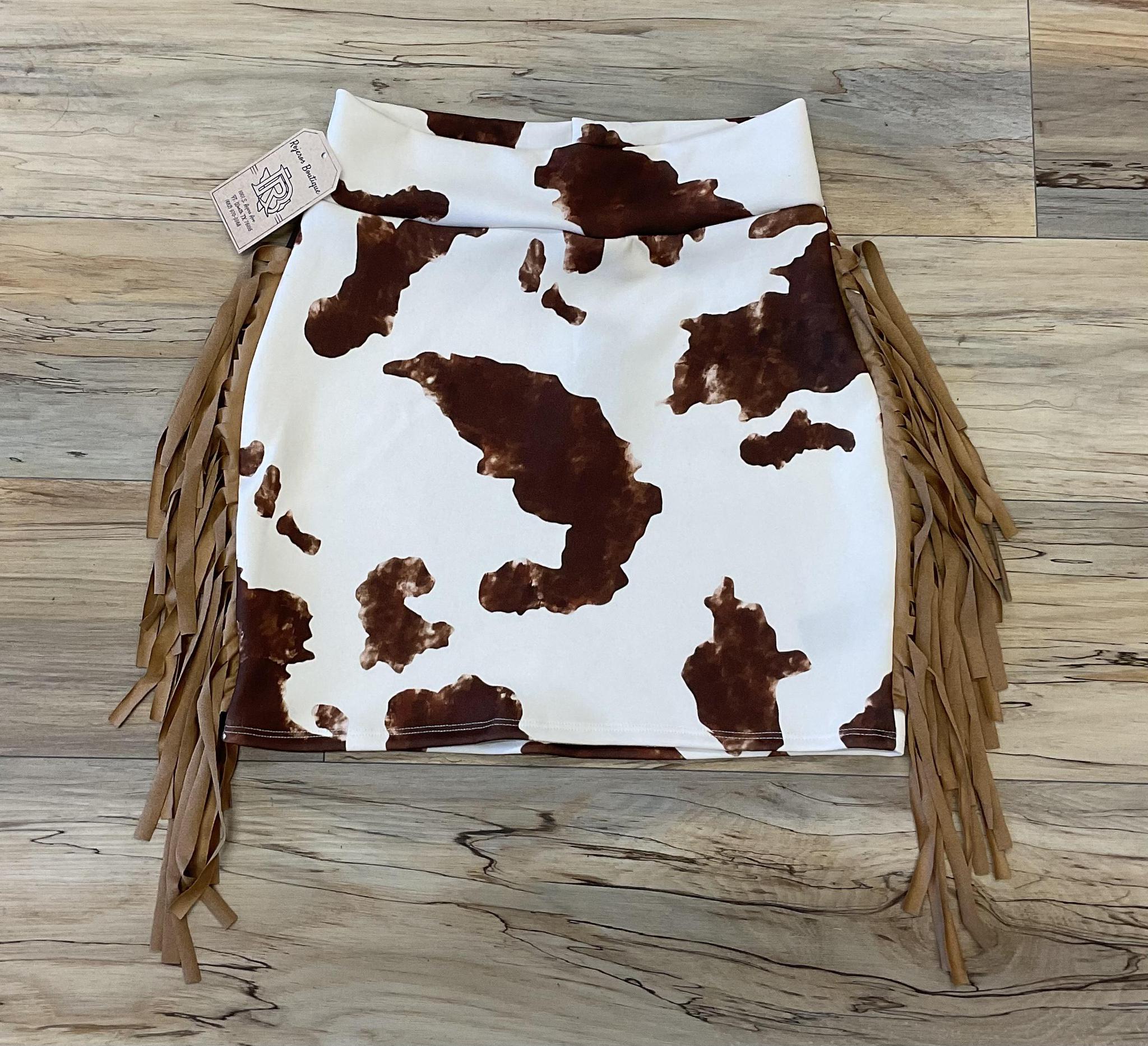 Estela cow print skirt