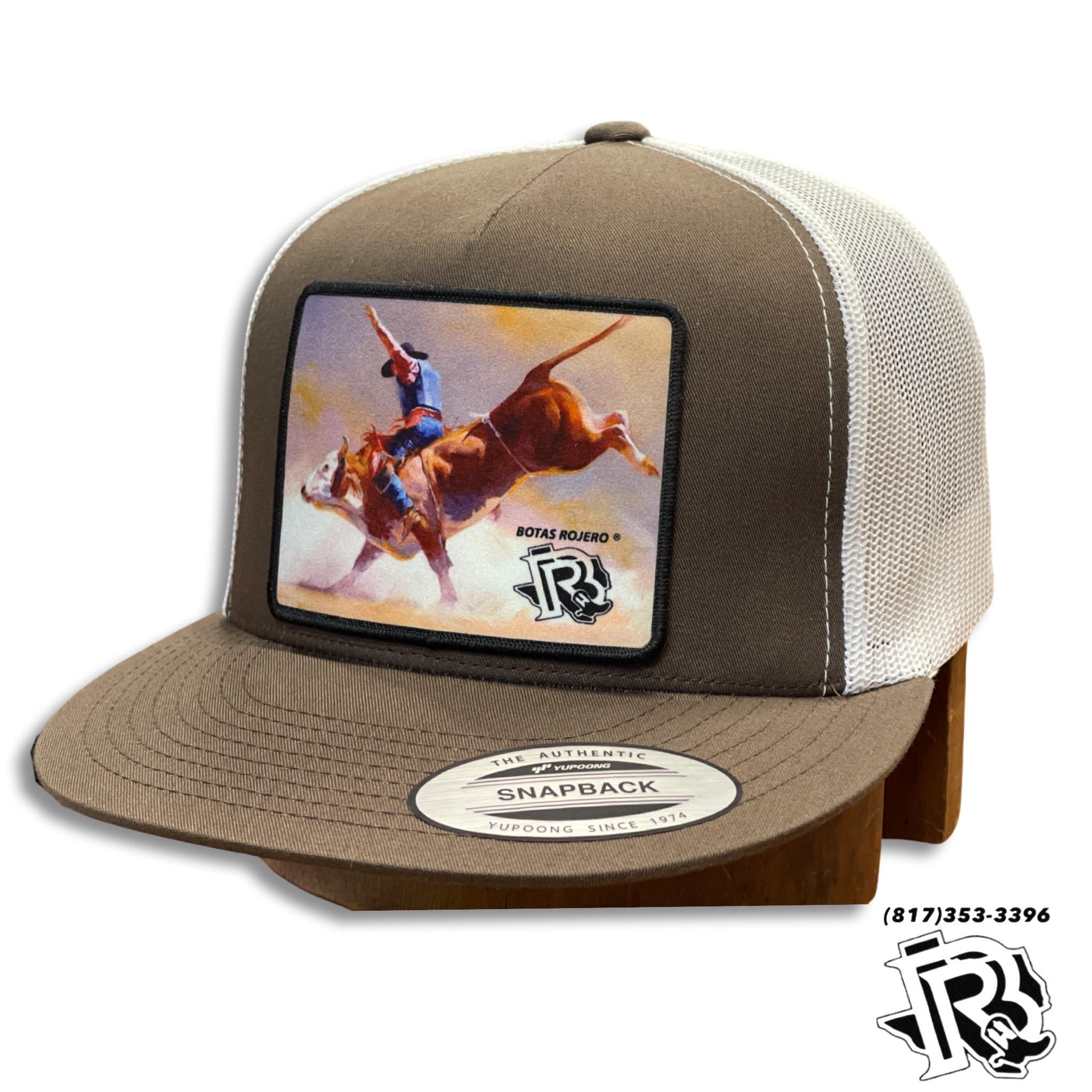 “ BUCKING BULL “ | BR CAPS BROWN/WHITE TRUCKER CAP