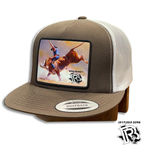 “ BUCKING BULL “ | BR CAPS BROWN/WHITE TRUCKER CAP