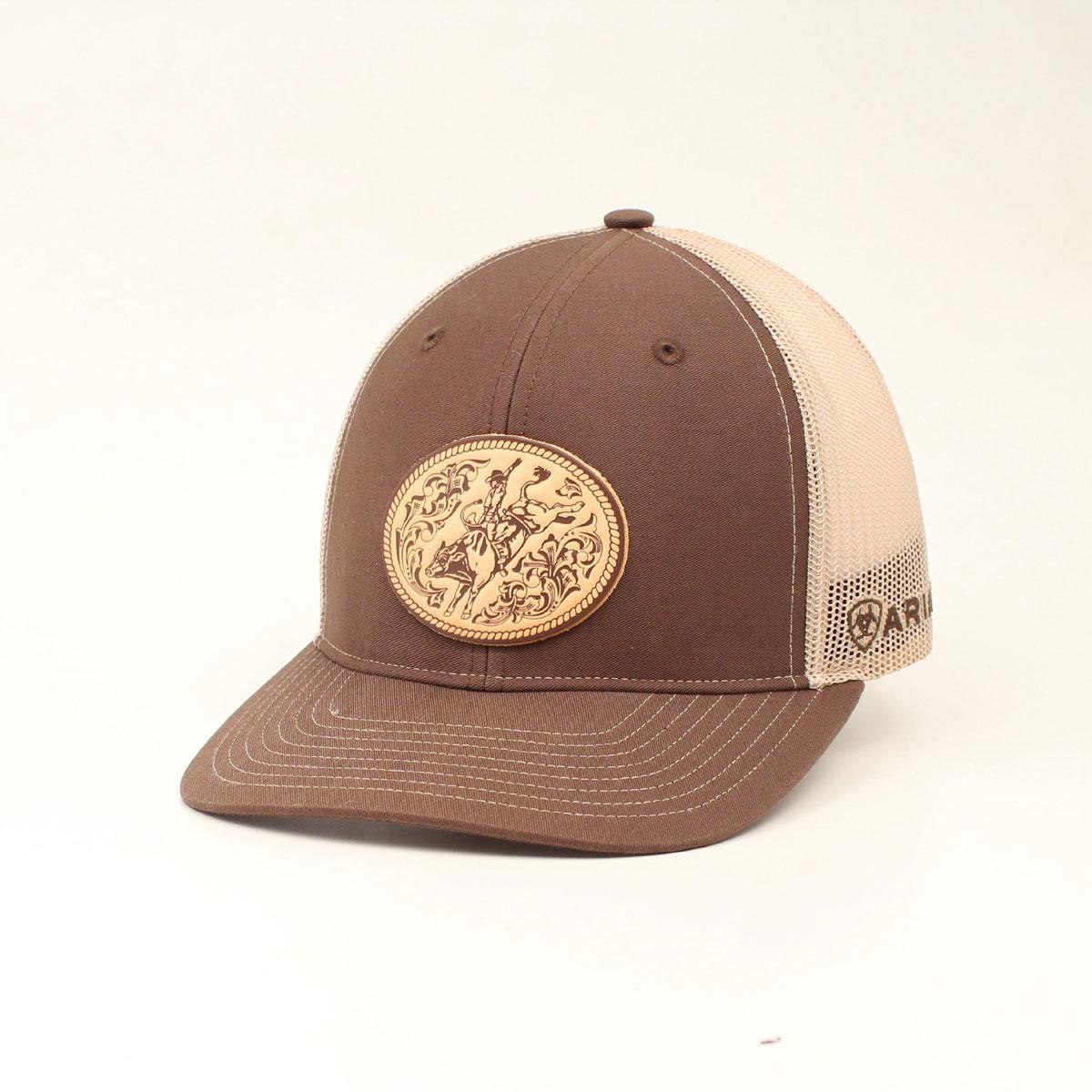 ARIAT MENS R112 BULL RIDER LEATHER PATCH BROWN
