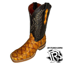 Load image into Gallery viewer, BIG BASS BOOT | BRANDY COLOR SQUARE TOE ORIGNAL FISH LEATHER