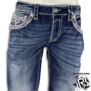 SLIM STRAIGHT | ROCK REVIVAL JEAN DARK WASH