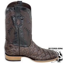 Load image into Gallery viewer, BIG BASS (FISH) BROWN PRINT | MEN SQUARE TOE BOOTS STYLE #6060