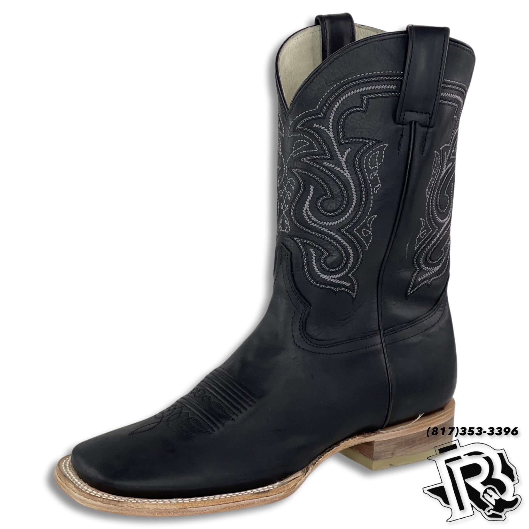 Flat black sales cowboy boots