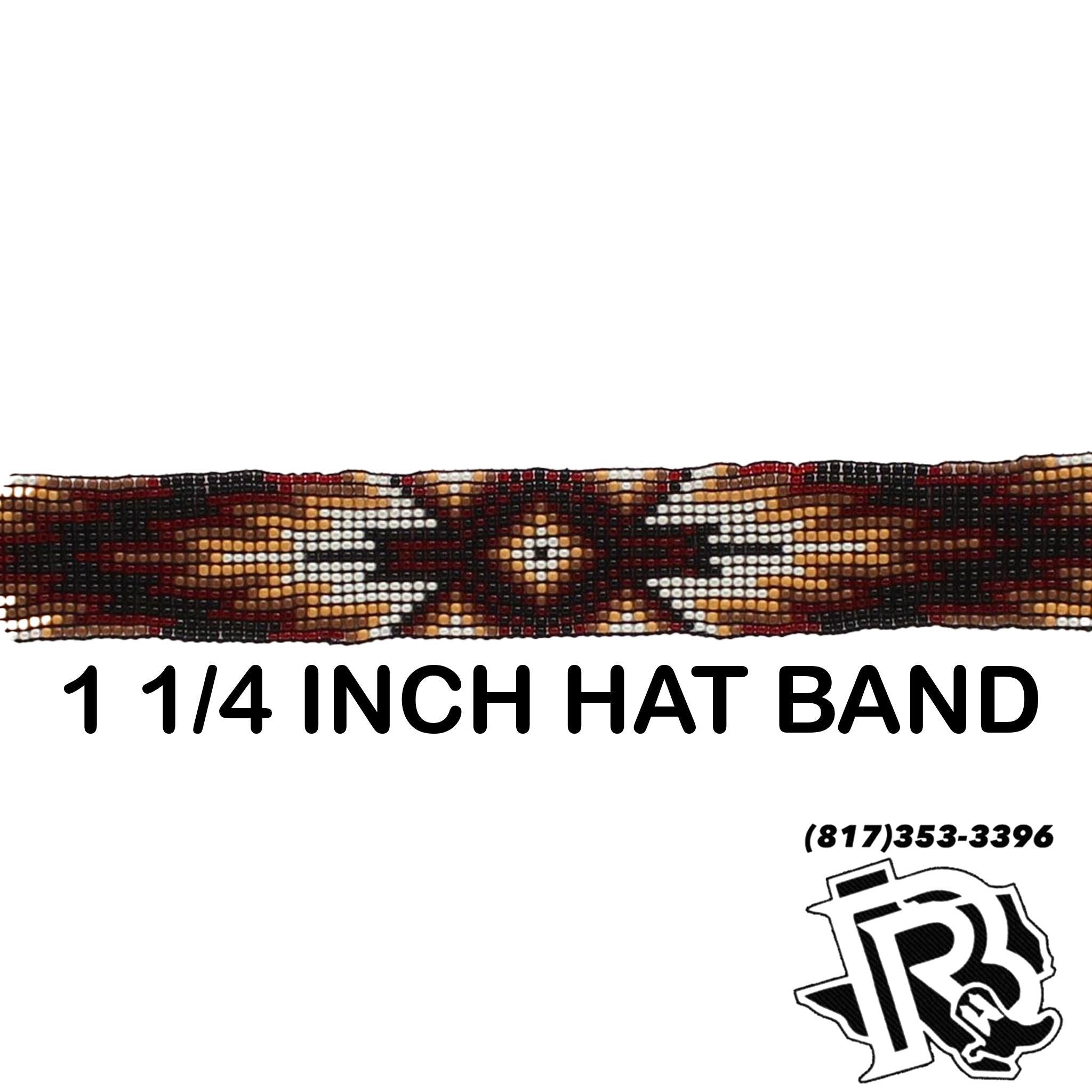 HATBANDS BEADED STRETCH BROWN