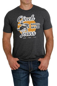 Men's CINCH HEATHER BLACK JEANS LOGO TEE (MTT1690455)