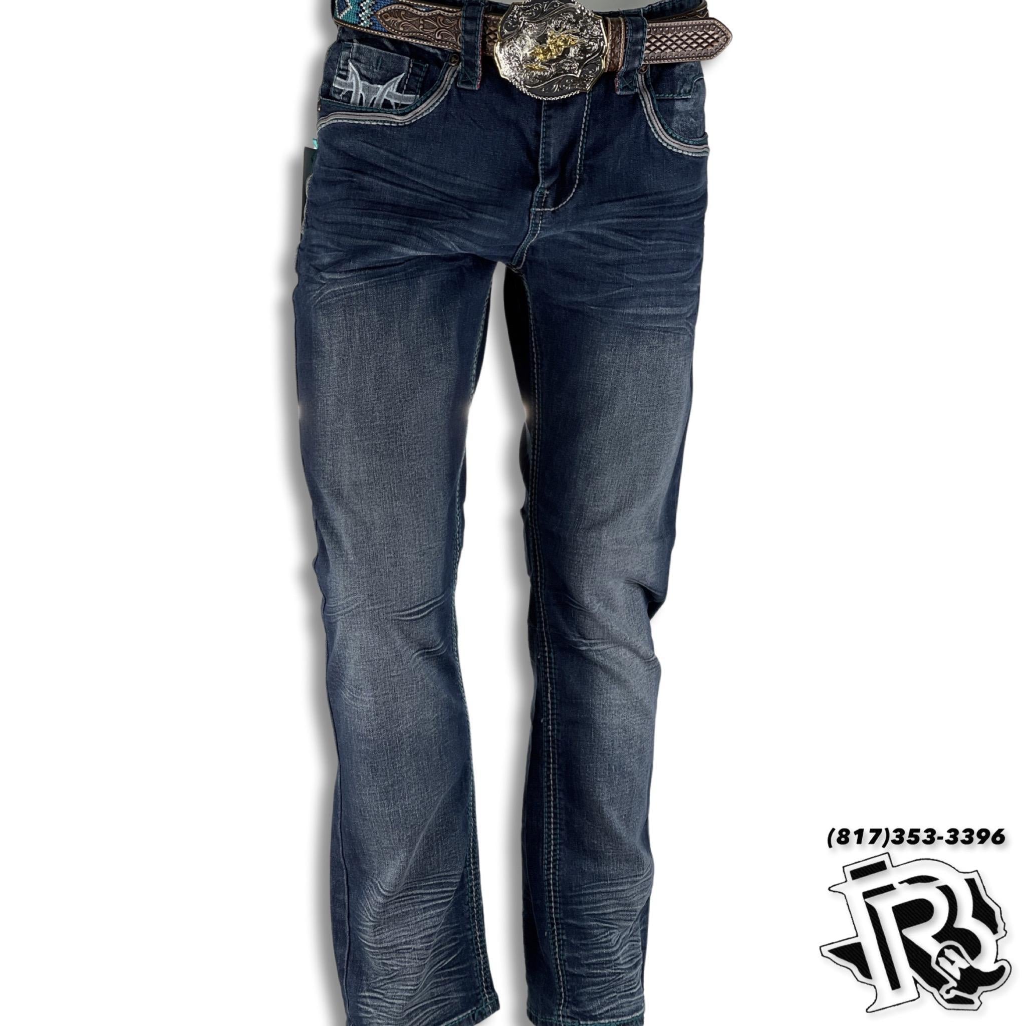 BOOT CUT “ALEJANDRO” | MEN WESTERN COWBOY JEANS GREY HEAVY STITCH