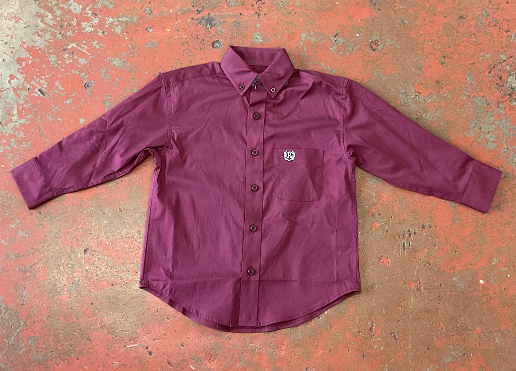 Panhandle boys burgundy long sleeve shirt