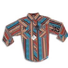 Load image into Gallery viewer, “ Calico “ | BOYS KIDS LONG SLEEVE WESTERN SHIRT CARIBBEAN RRBSOSRZ0Y