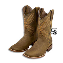 Load image into Gallery viewer, DARK BROWN | MEN SQUARE TOE WESTERN COWBOY BOOTS