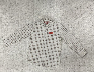 Kid's Cotton Brown Monogram Digital Print Dress Shirt | CWK8915