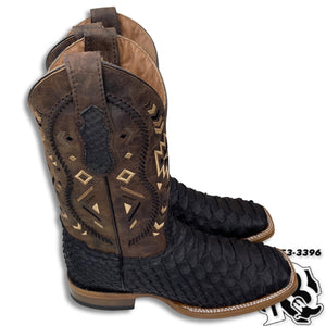 JUMBO PYTH-ON BLACK | MEN SQUARE TOE WESTERN BOOT  PR05705