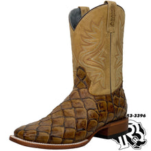 Load image into Gallery viewer, BIG BASS (FISH BOOTS) PRINT | MEN SQUARE TOE BOOTS SADDLE