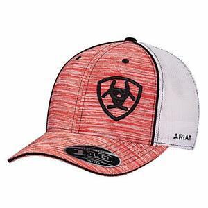 ARIAT RED AND WHITE HEATHERED CAP