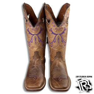 Women Boots | Brown with Rustic Finish Square Toe STYLE 2846