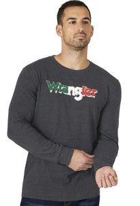 Wrangler® Men's Mexico Flag Logo Charcoal Heather T-Shirt 112319288