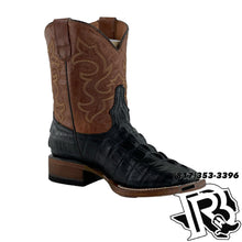 Load image into Gallery viewer, KIDS CAIMAN  PRINT | BLACK SQUARE TOE KIDS BOOTS