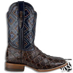 FISH CAFE PRINT | MEN SQUARE TOE WESTERN COWBOY BOOTS