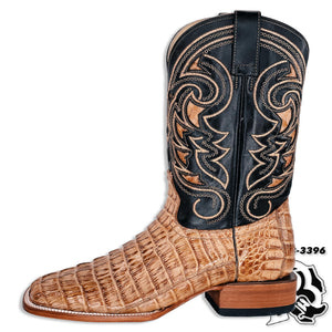 CAIMAN TAIL TAN ORIGNAL | SQUARE TOE MEN BOOTS