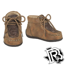 Load image into Gallery viewer, “ JED “ | TOOLED LEATHER KIDS MOCS SHOES (4441908) (4426402)