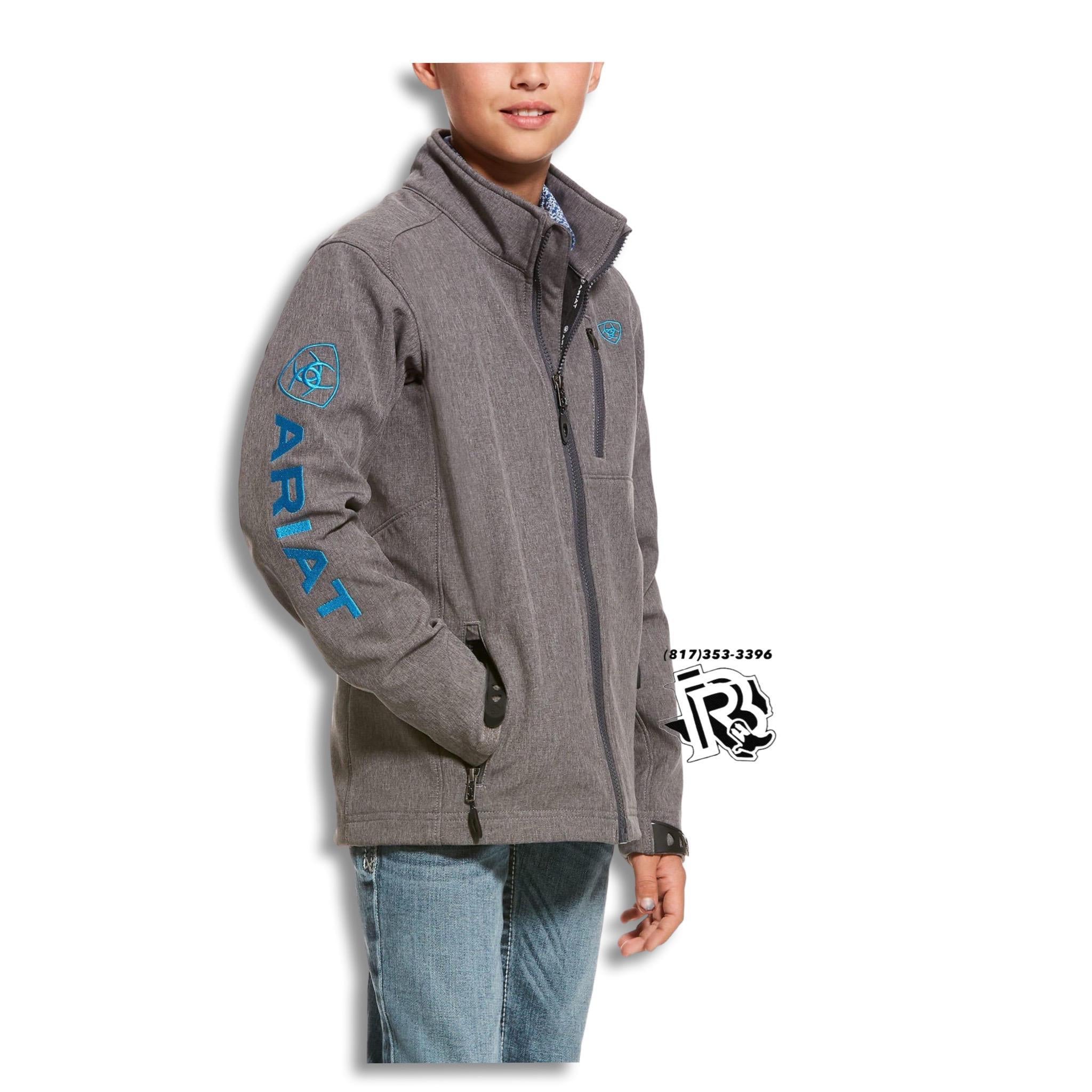 “ Brandon “ | KIDS (ninos) ARIAT  WESTERN JACKET GREY TURQUOISE LETTERS 10028345