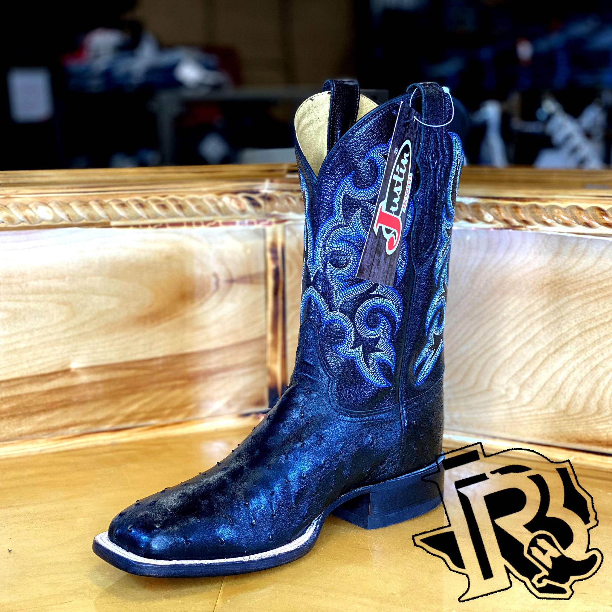Justin EXCLUSIVE To BR Black Full Quill Ostrish 8514