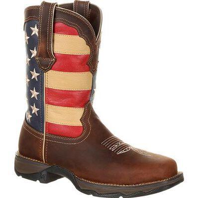 WORK BOOT (NO STEEL TOE) | DURANGO® WOMEN PATRIOTIC FLAG WORK BOOT  DRD0234