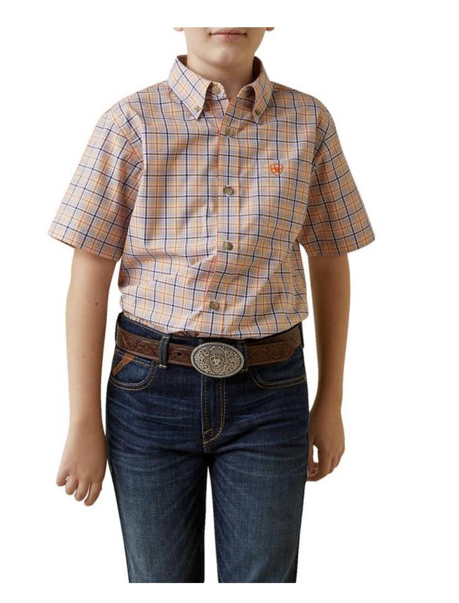 ARIAT Boys pro Macklin classic short sleeve shirt ochre | 10044918
