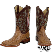 Load image into Gallery viewer, OSTRICH COGNAC ORIGNAL | JUSTIN BOOTS MEN SQUARE TOE WESTERN BOOTS