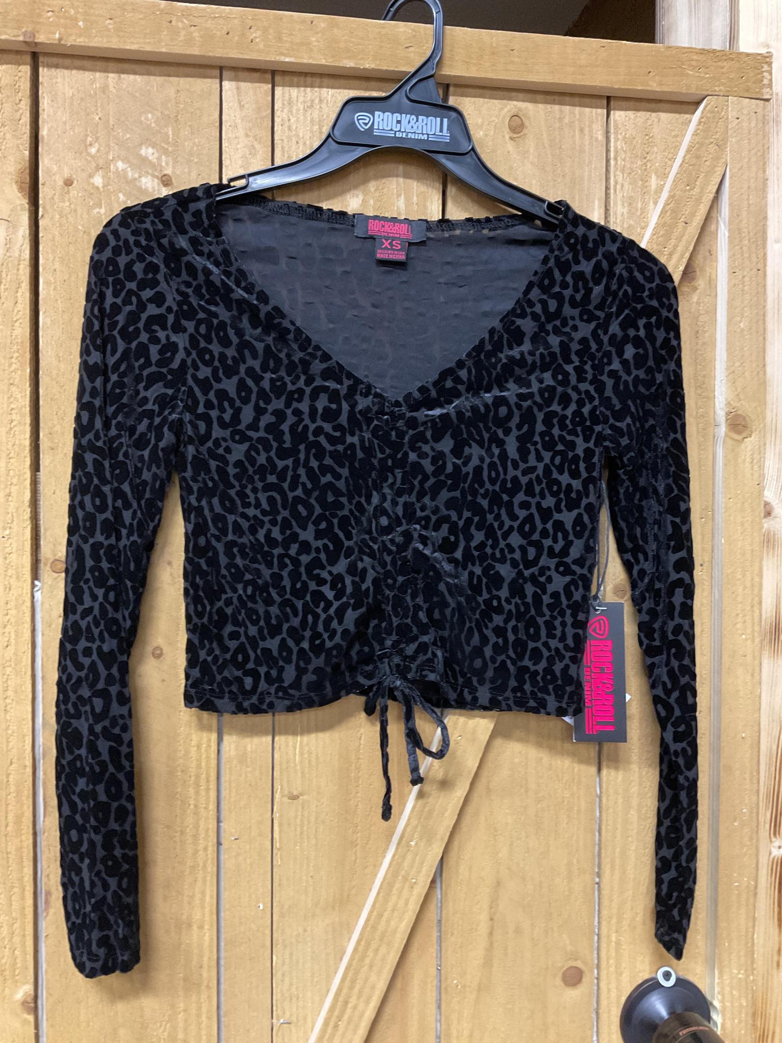 WOMENS VELVET TOP BLACK ROCK & ROLL | RRWT52R04A