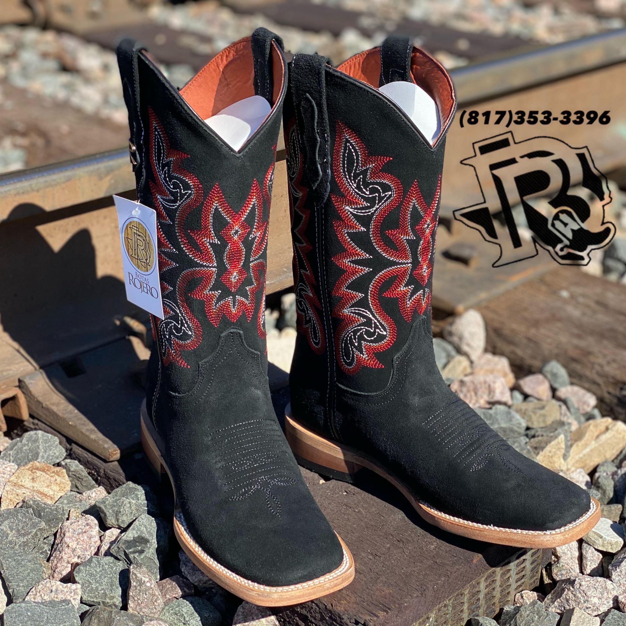 BLACK ROUGHT OUT | MEN SQUARE TOE BOOTS HANDMADE