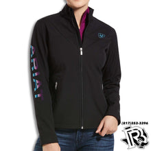 Load image into Gallery viewer, ARIAT | WOMEN NEW TEAM SOFTSHELL JACKET BLACK/SERAPE