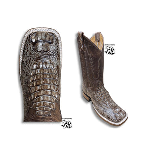 “ Marcus “ | MEN WESTERN SQUARE TOE BOOTS ORIGINAL LEATHER CHOCOLATE