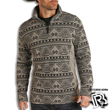 Load image into Gallery viewer, AZTEC PULL OVER | GREY 1/4 ZIP LONG SLEEVE WESTERN PULLOVER