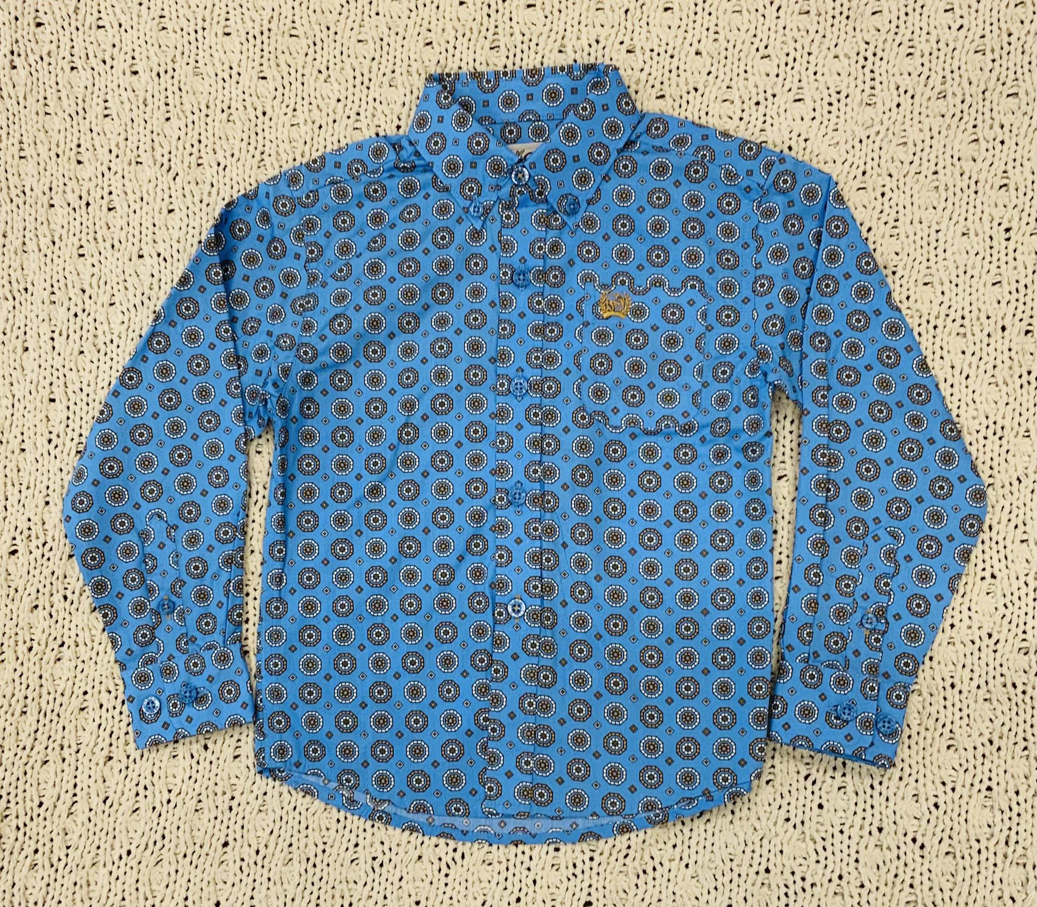 Toddler print blue shirt cinch | MTW7061308