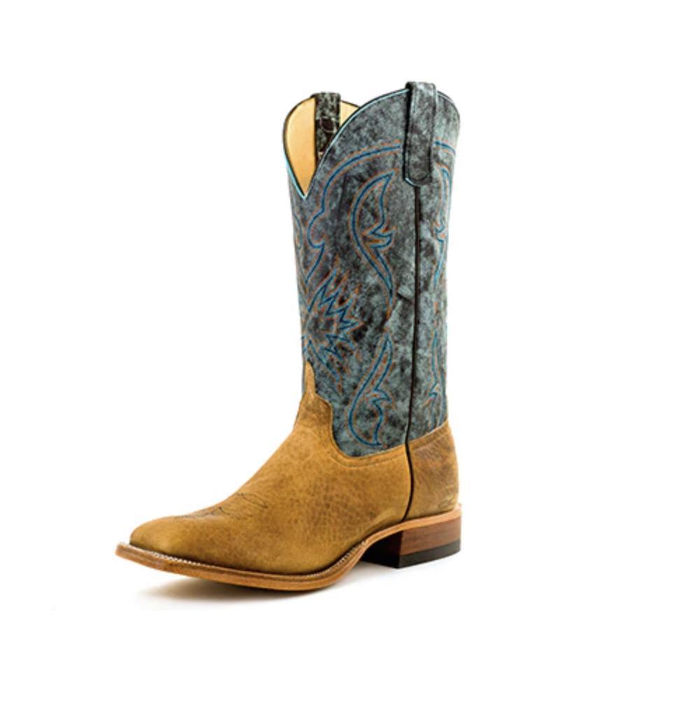 MENS ANDERSON BEAN DISTRESSED AMERICAN BISON AQUA TOP BOOTS|S1113 ...