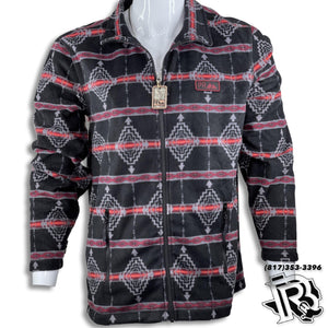 “ Daxton “ | AZTEC RED MEN FULL ZIP UP SWEATER 92-1040