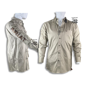 “ Cam “ | ARIAT MEN LONG SLEEVE SHIRT KHAKI 10040700