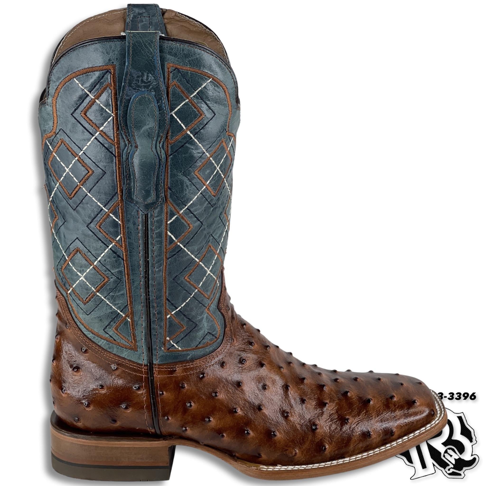 OSTRICH SHEDRON PRINT | MEN SQUARE TOE WESTERN COWBOY BOOTS