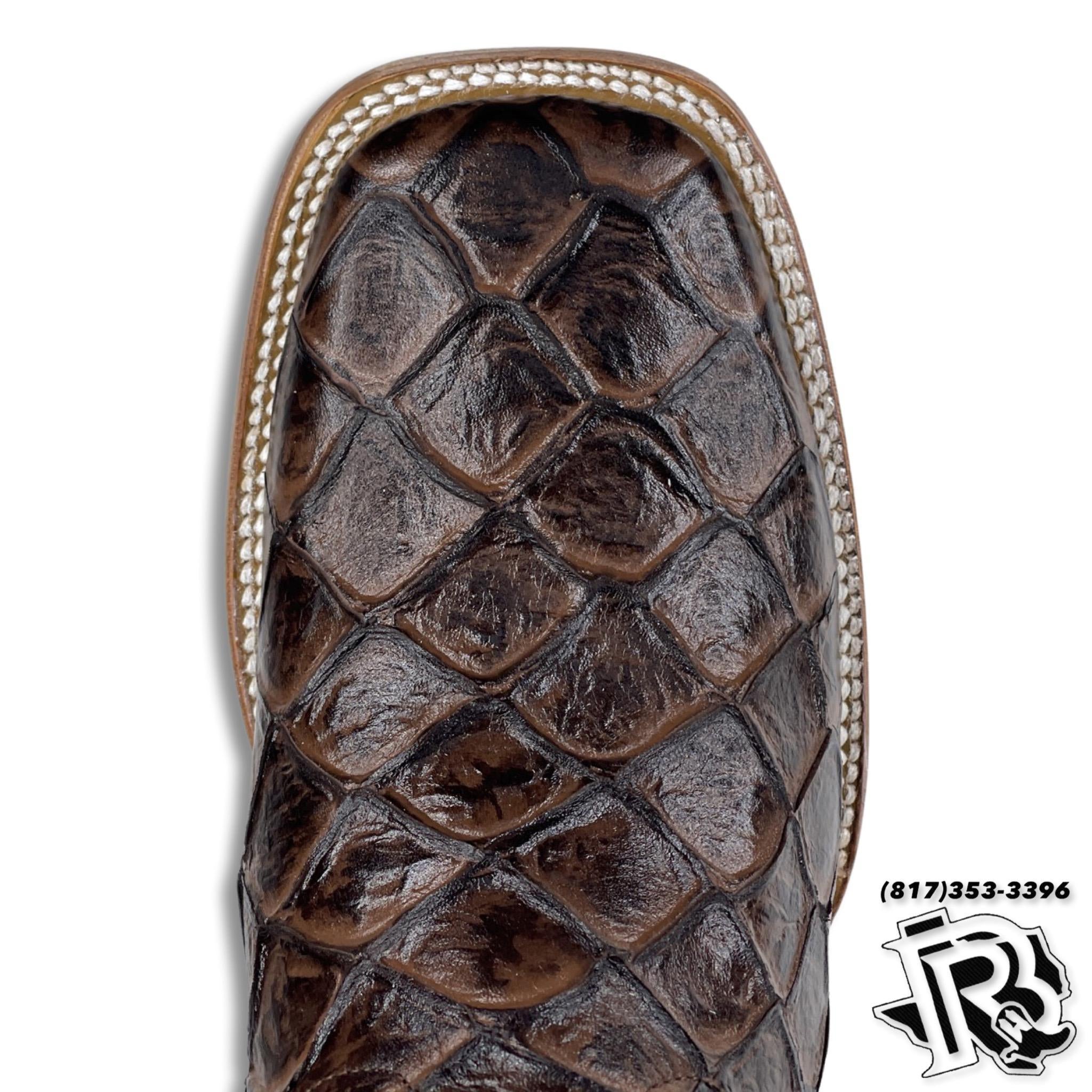 FISH CAFE PRINT | MEN SQUARE TOE WESTERN COWBOY BOOTS