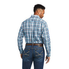 Load image into Gallery viewer, “ Nathaniel “ | Men Ariat Long Sleeve Shirt Blue Square Pattern 10040573