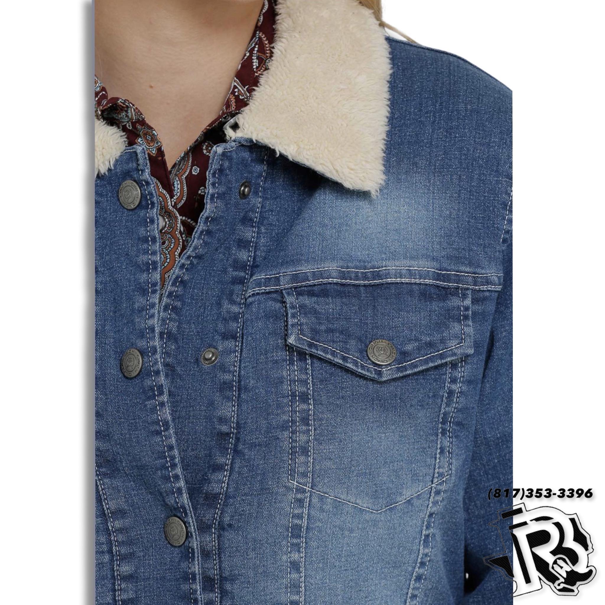 CINCH LADIES JACKET | DENIM TRUCKER SHERPA JACKET  - MAJ9878002