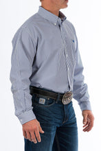 Load image into Gallery viewer, CINCH&#39;S MEN&#39;S ROYAL BLUE STRIPE BUTTON-DOWN WESTERN SHIRT