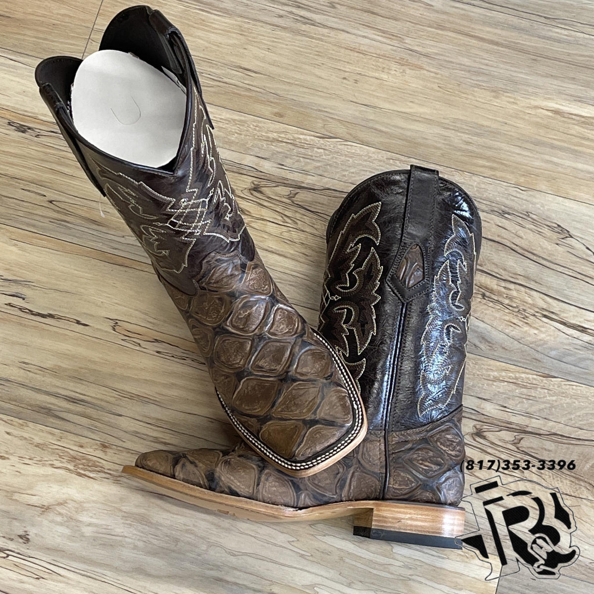 Michael “ | MEN WESTERN PRINT PIRARUCU BROWN BOOTS – Botas Rojero